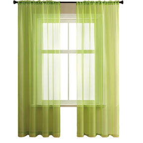 2 Panels Sheer Voile Rod Pocket Elegance Curtains for Living Room Bedroom-19