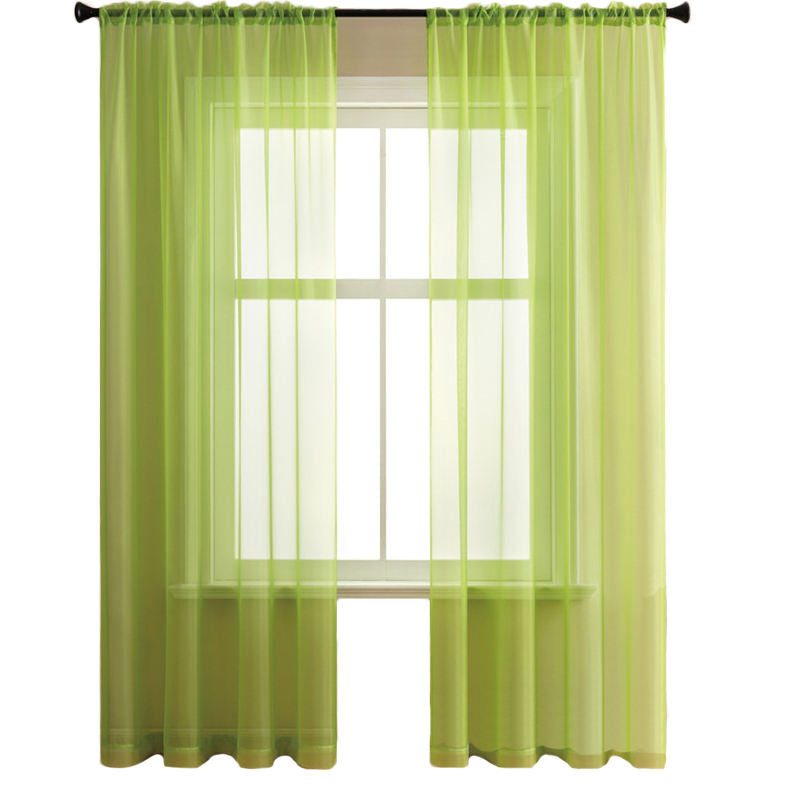 2 Panels Sheer Voile Rod Pocket Elegance Curtains for Living Room Bedroom-19