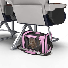 Pet Travel Bag for Small Medium Cats Dogs Puppies Soft Sided Collapsible Puppy Carrier-Pink