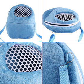 Travel Portable Hamster Backpack With Snacks-Blue