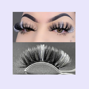 5 Pairs Glitter Mink Lashes Colored False Eyelashes Reusable-SetA