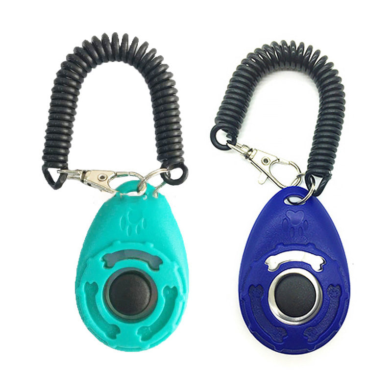 2Pcs Pet Training Clicker with Wrist Strap for Dog Training -DarkBlue + Green