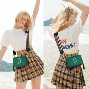 Womens Crossbody Bags Small PU Leather Purse Zipper Shoulder Handbag-Green