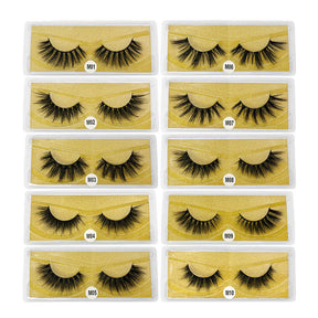 Eyelashes Faux 3D Makeup Cilios Thick Mink Natural False Lashes-Gold