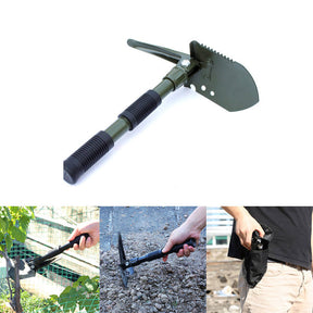 Military Folding Shovel Survival Camping Snow Shovel Adjustable Angle with Shovel Bag-ArmyGreen