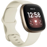 Soft Silicone Sport Replacement Strap For Fitbit Versa 3/Fitbit Sense Small Large-IvoryWhite