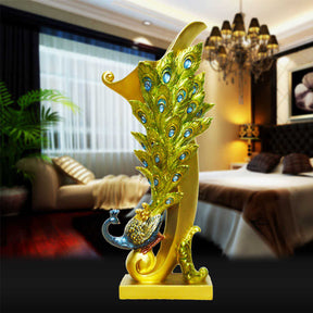 Resin Peacock Statue Desktop Adornmen for Home Wedding-Vase