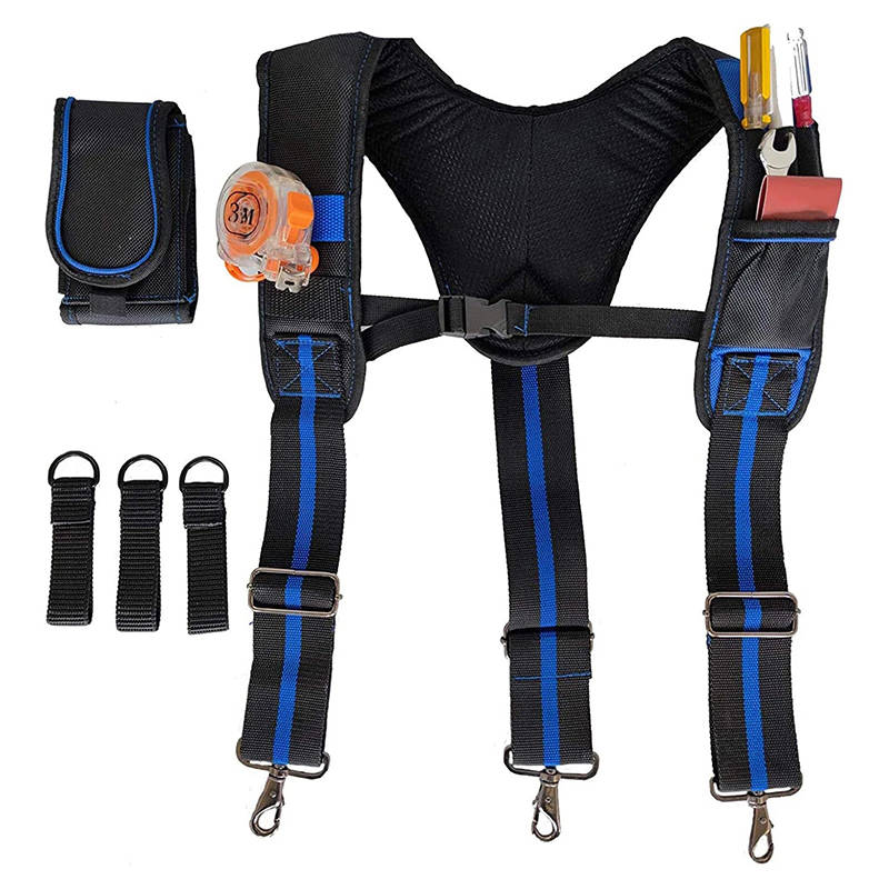 Tool Belt Suspenders Multifunctional with Phone Pouch Pen Holder