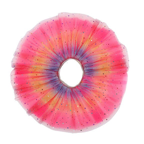 2 Pack Baby Girls Rainbow Skirt 4-Layer Tulle Princess Ballet Dress-Yellow Red