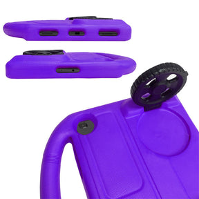 Wheel Samsung Tablet Case For Tab A 10.1 T510/T515(2019) Shockproof Stand Cover With Handle Stand-Purple