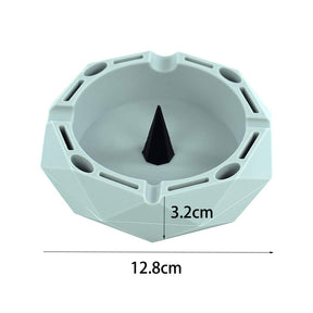 Geometric Silicone Ashtray Eco-Friendly Portable Unbreakable Tabletop Tray for Cigarettes Cigar -Gray