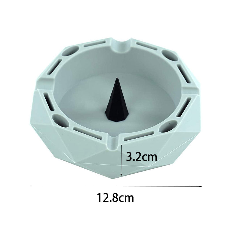 Geometric Silicone Ashtray Eco-Friendly Portable Unbreakable Tabletop Tray for Cigarettes Cigar -Gray