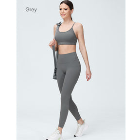 Womens Yoga Pants Breathable Naked Feeling Fitness Leggings-Grey