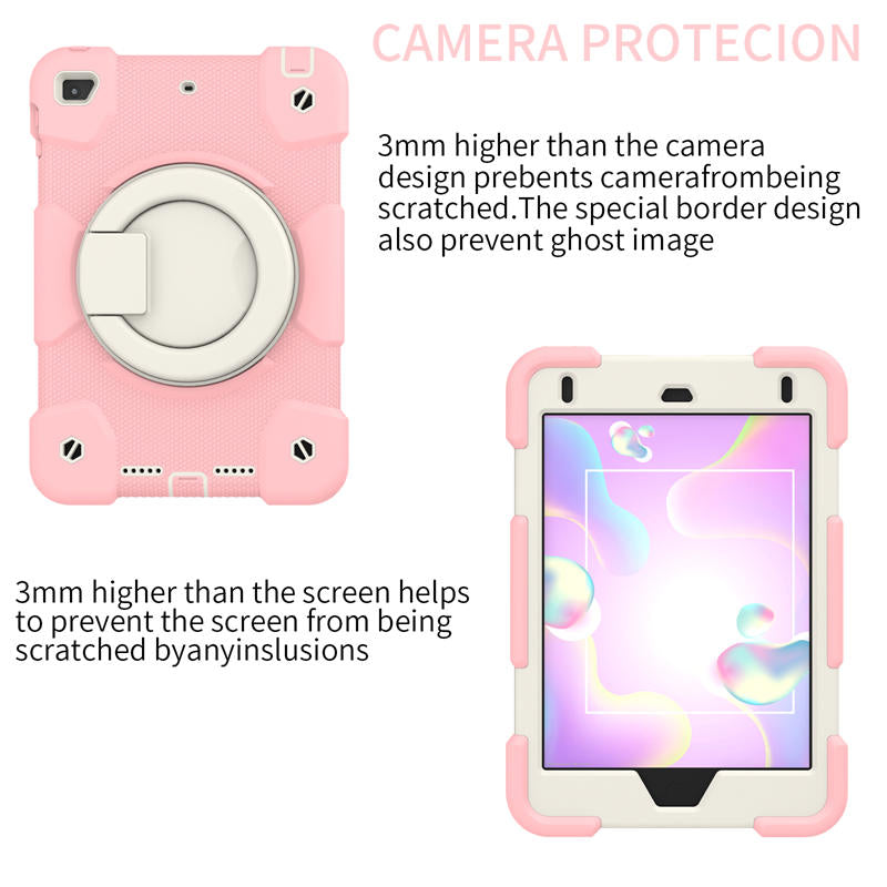 iPad Case For iPad Mini 4/5 with 360¡ãSwivel Stand-Cherry Blossom Powder