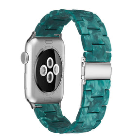 Fashion Resin iWatch Band with Stainless Steel Buckle for iWatch Series SE/6/5/4/3/2/1-MatteGreen