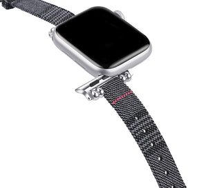 Slim Canvas Watch Band With Positioning Beads For Apple Watch SE/6/5/4/3/2/1(Dark Gray)