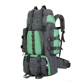 55L Backpack Internal Frame Hiking Water Resistant Travel Packs with Rain Cover-Green