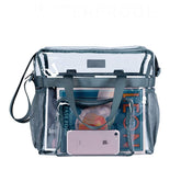 PVC Large Capacity Transparent Travel Tote Bag for Work Stadium Approved-Gray