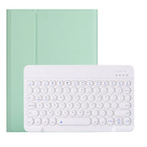 Keyboard Case For iPad Cute Round Key Detachable Keyboard with Pen Slot at the Bottom-Green