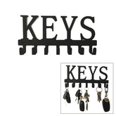 Keys Holder Hooks Organize Rack Wall Mounted -Black