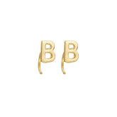 Alphabet Letter Earrings Personalized Initial Stud for Ladies Girls-B