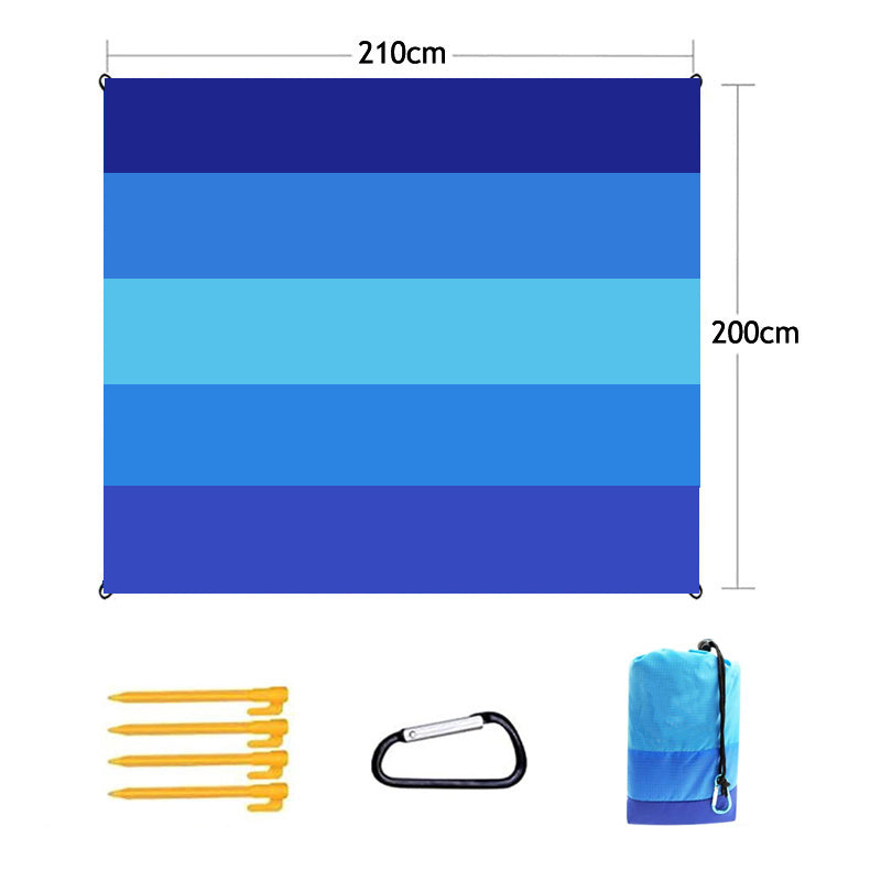 Sand Free Beach Blanket 82 x79inches Portable Waterproof Beach Mat-Blue Stitching