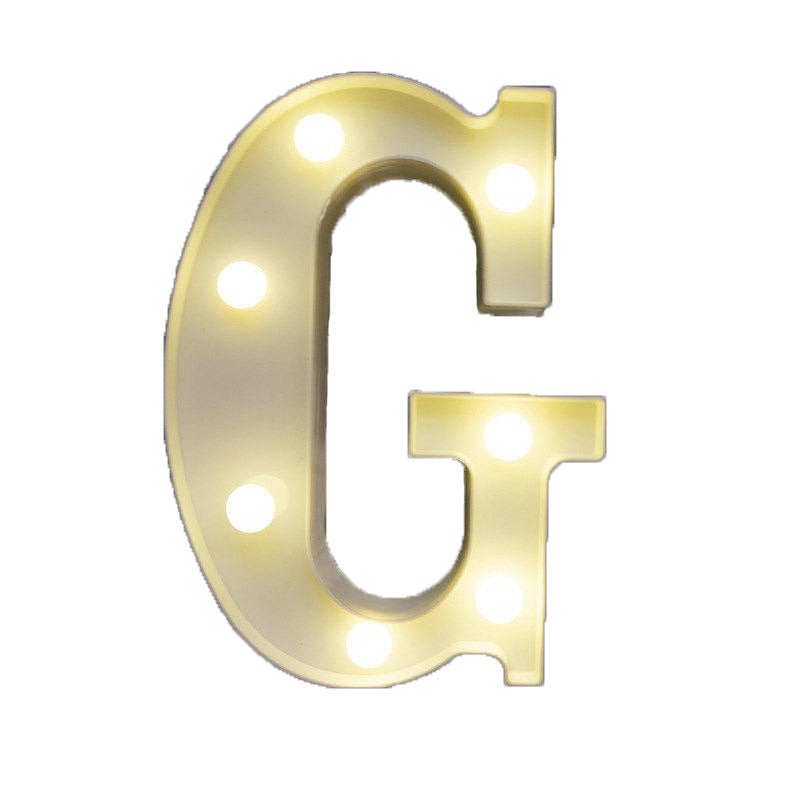 Decorative Led Light Up Number Letters White Plastic Marquee Number Lights Sign Party Wedding Decor Battery Operated (G)