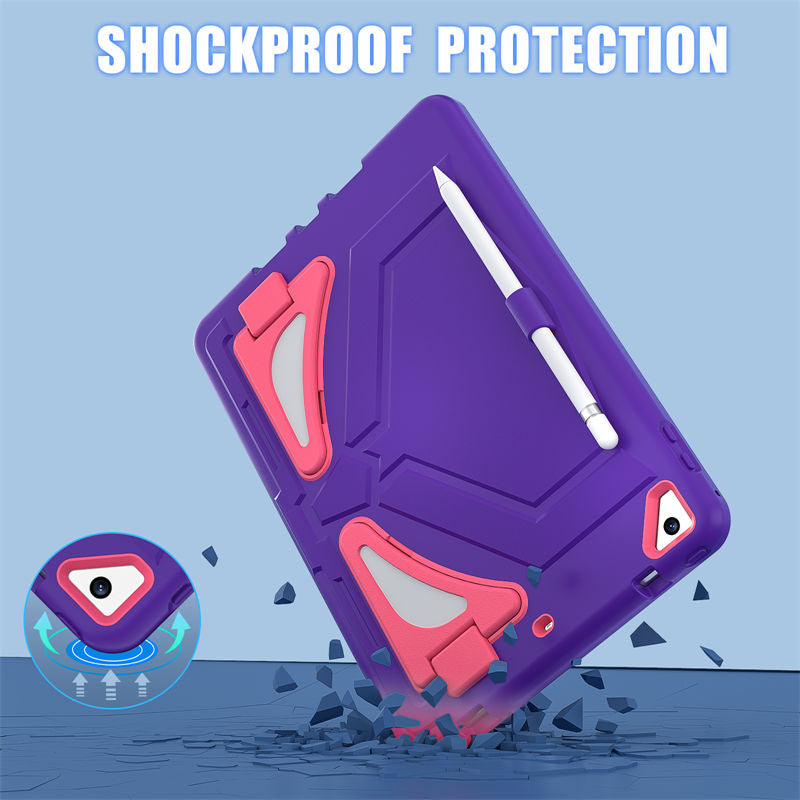 Tablet Case Rugged with Kickstand for iPad 6th/5th Generation 2018/2017-PurpleRosered