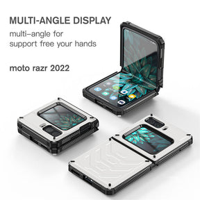 Armorer Full-Body Rugged Protection Case for Moto RAZR 5G Flip Phone 2022-White