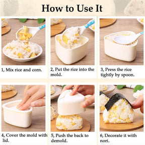 2 Pcs Rice Ball Mold Triangle Sushi Mold for Bento or Japanese Boxed Meal
