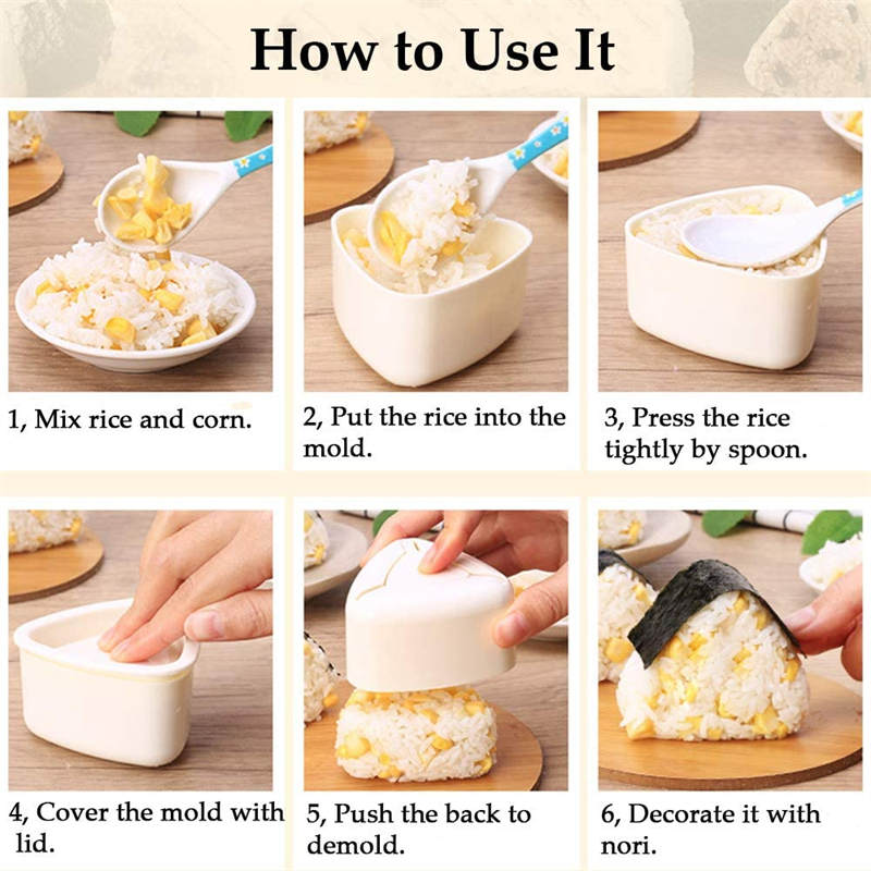 2 Pcs Rice Ball Mold Triangle Sushi Mold for Bento or Japanese Boxed Meal
