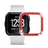 Double Row Diamond Bling Case For Fitbit Versa Cover-Red