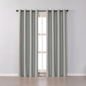 2 Panels Solid Color Blackout Curtains for Living Room-LightGrey