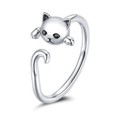 Cute Cat Adjustable Dainty Rings for Women