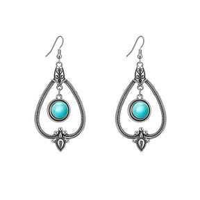 Turquoise Vintage Drop Dangle Earrings for Women-A