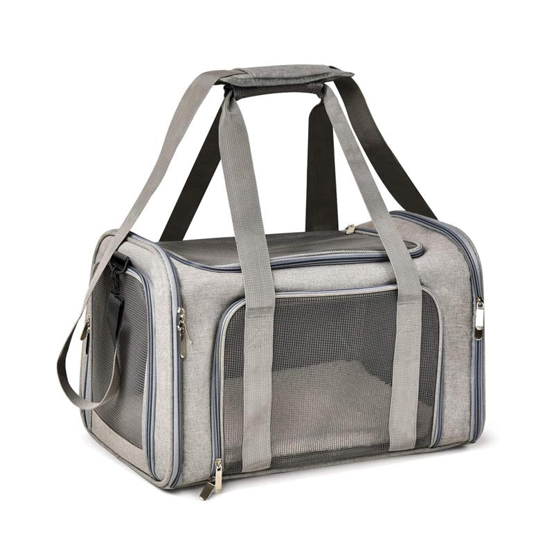 Pet Travel Bag for Small Medium Cats Dogs Puppies Soft Sided Collapsible Puppy Carrier-Gray