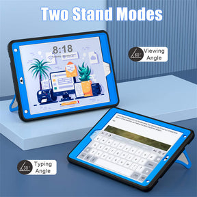 Tablet Case Rugged with Kickstand for iPad 6th/5th Generation 2018/2017-BlackBlue