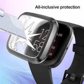 For Fitbit Versa Lite Electroplated Soft TPU Slim Watch Case -Clear
