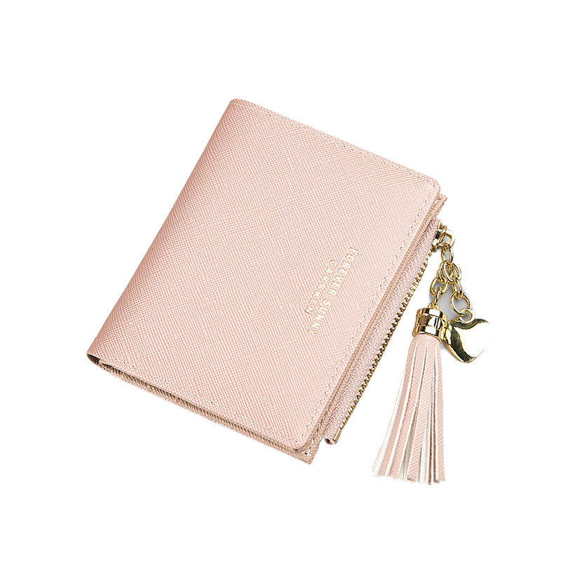 Women Small Wallet RFID Bifold Compact Wallet-Pink