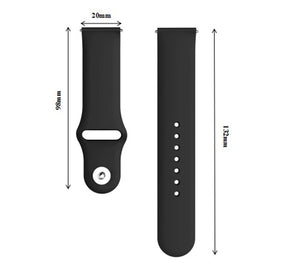FKGJ 20MM Silicone Watch Bands Quick Release Strap Replacement Wristband For Samsung For Women-Black
