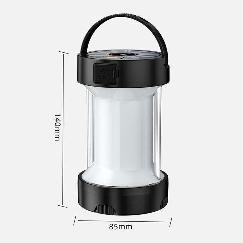 LED Camping Lantern Rechargeable with 4 Modes for Power Outages Outdoor Emergency-Black