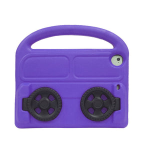 Wheel iPad Case For iPad Mini 1/2/3/4/5 Shockproof Stand Cover With Handle Stand-Purple
