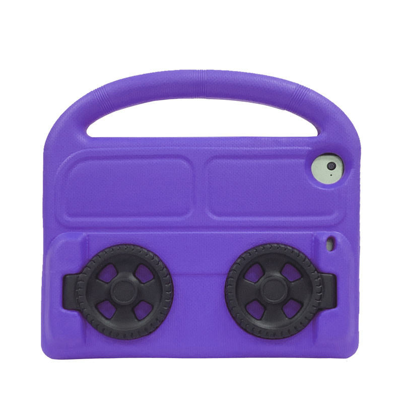 Wheel iPad Case For iPad Mini 1/2/3/4/5 Shockproof Stand Cover With Handle Stand-Purple