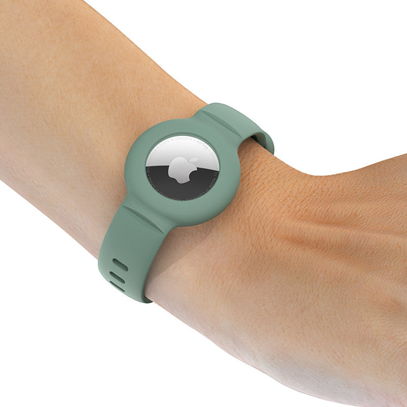 Apple Airtags Watch Strap Silicone Protective Sleeve-SageGreen