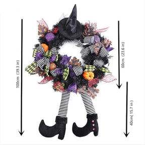 Halloween Wreath Witch Purple Ornaments Maple Leaf Wreath