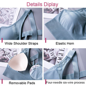 2 Pcs High Impact Sports Bra Medium Support Quick Dry Athletic Vest-Set4