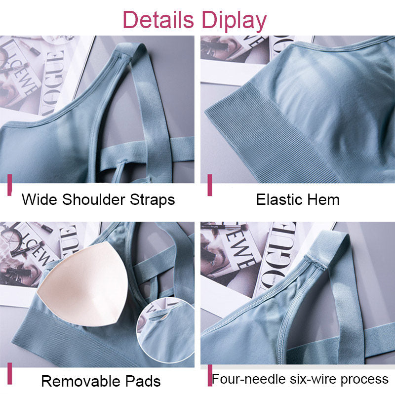 2 Pcs High Impact Sports Bra Medium Support Quick Dry Athletic Vest-Set2