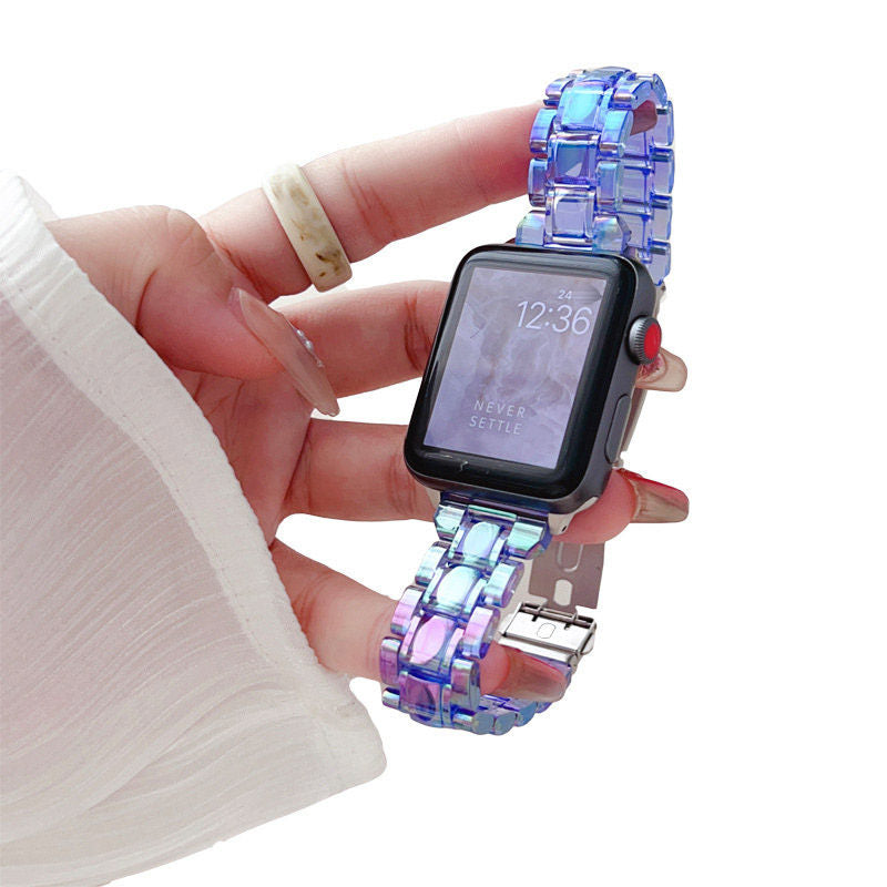 Slim Bracelet Strap Fashion Acrylic Folding Clasp for Apple Watch-4