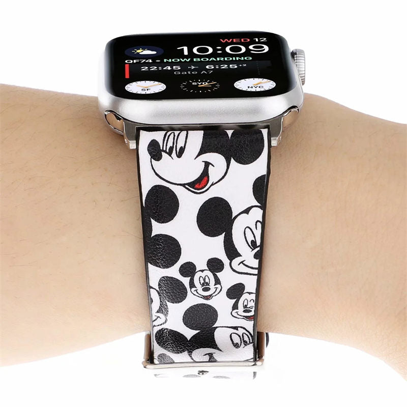 Cartoon Leather Watch Band for Apple Watch Series SE/6/5/4/3/2/1-H