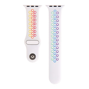 Rainbow Nike Watch Strap For Apple iWatch Series-White